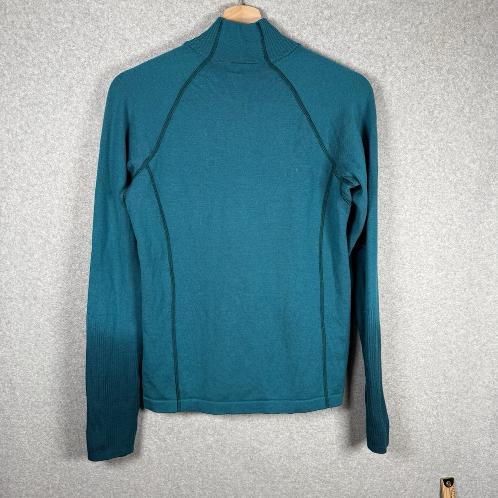 Smartwool Half Zip Womens Medium Merino Wool Ombré Teal Pullover Shirt - Picture 3 of 8